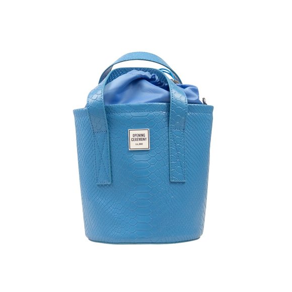 OPENING CEREMONY Blue Medium Crocodile Bucket Bag Size OS $295 display picture 3